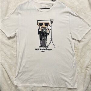 Karl Lagerfeld White Graphic T-Shirt for Men